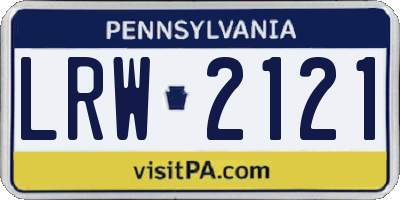PA license plate LRW2121