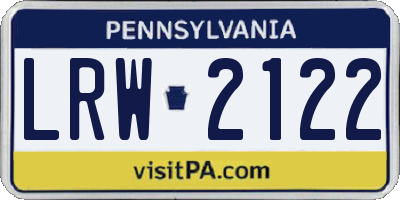 PA license plate LRW2122