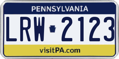 PA license plate LRW2123