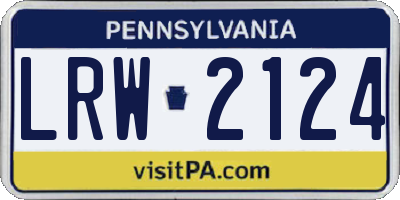 PA license plate LRW2124