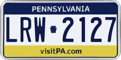 PA license plate LRW2127