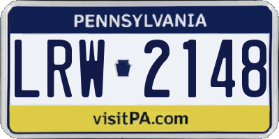 PA license plate LRW2148