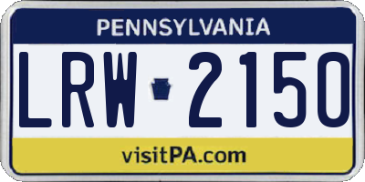 PA license plate LRW2150