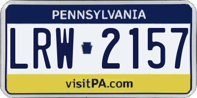 PA license plate LRW2157