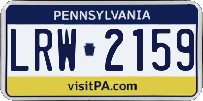 PA license plate LRW2159