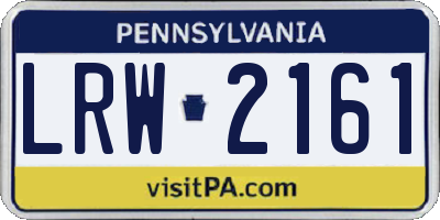 PA license plate LRW2161