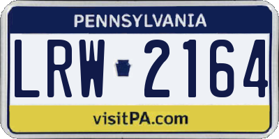 PA license plate LRW2164