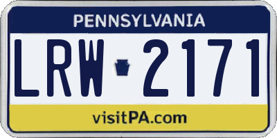 PA license plate LRW2171