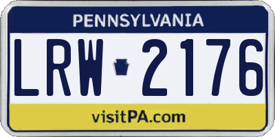 PA license plate LRW2176