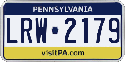 PA license plate LRW2179