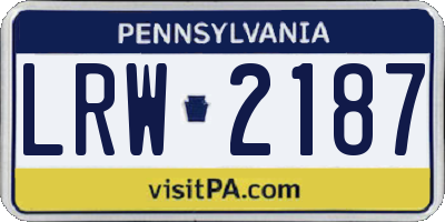 PA license plate LRW2187