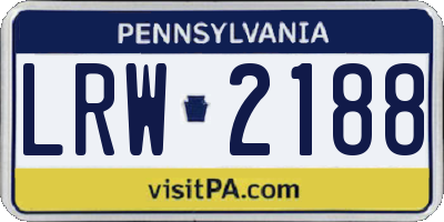 PA license plate LRW2188