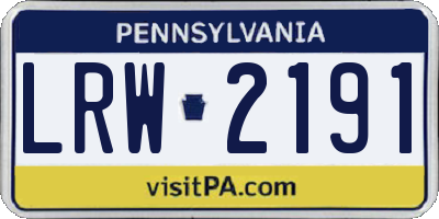 PA license plate LRW2191