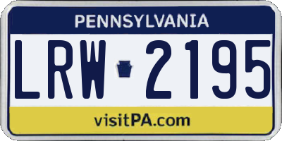 PA license plate LRW2195