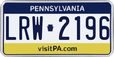 PA license plate LRW2196