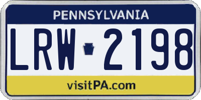 PA license plate LRW2198