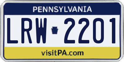 PA license plate LRW2201