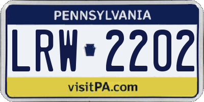 PA license plate LRW2202