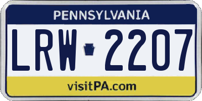 PA license plate LRW2207