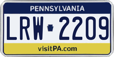 PA license plate LRW2209