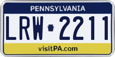 PA license plate LRW2211