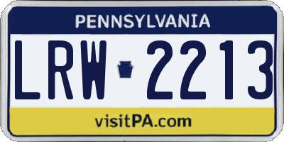 PA license plate LRW2213