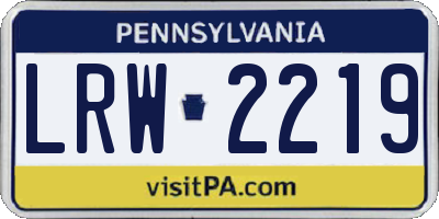 PA license plate LRW2219