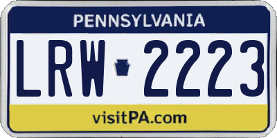 PA license plate LRW2223