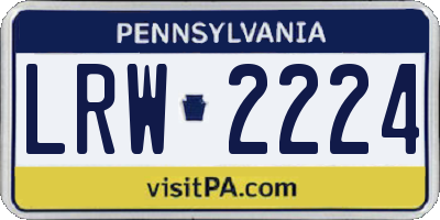 PA license plate LRW2224