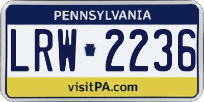 PA license plate LRW2236