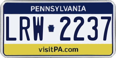 PA license plate LRW2237