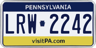PA license plate LRW2242