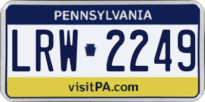 PA license plate LRW2249