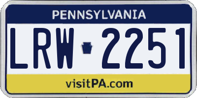PA license plate LRW2251