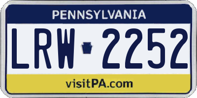 PA license plate LRW2252