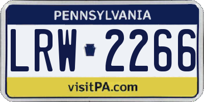 PA license plate LRW2266
