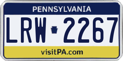 PA license plate LRW2267