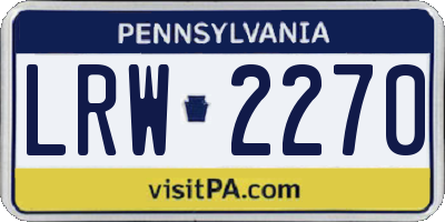 PA license plate LRW2270