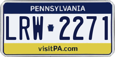PA license plate LRW2271