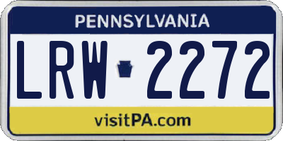 PA license plate LRW2272