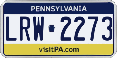 PA license plate LRW2273