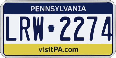 PA license plate LRW2274