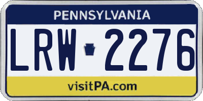 PA license plate LRW2276