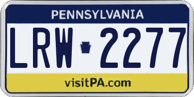 PA license plate LRW2277