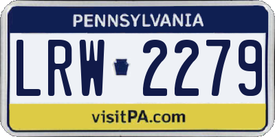 PA license plate LRW2279