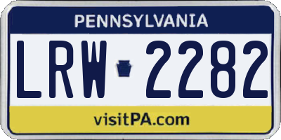 PA license plate LRW2282