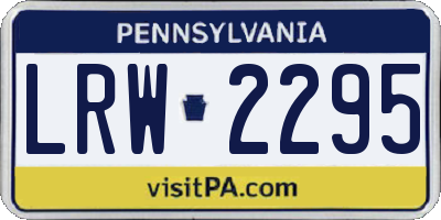 PA license plate LRW2295