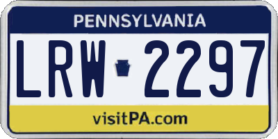 PA license plate LRW2297