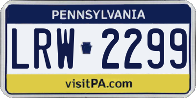 PA license plate LRW2299