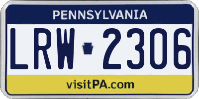 PA license plate LRW2306